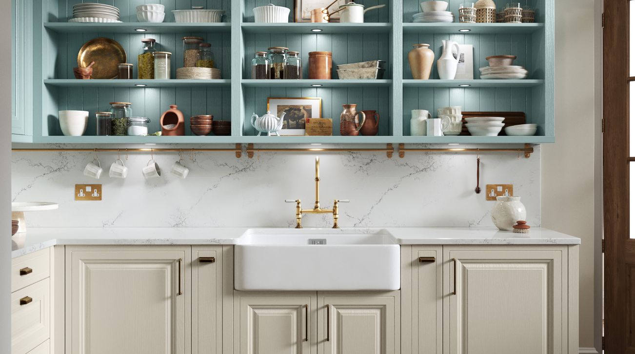 Jacobsen Taupe Grey and Light Teal