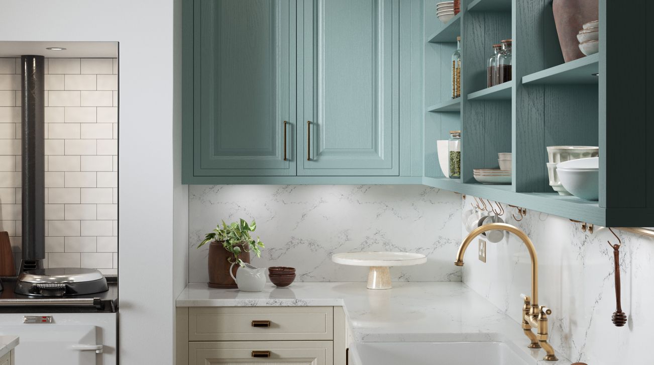 Jacobsen Taupe Grey and Light Teal