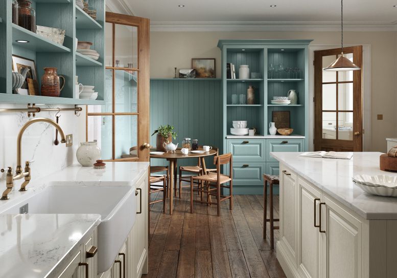 Jacobsen Taupe Grey and Light Teal